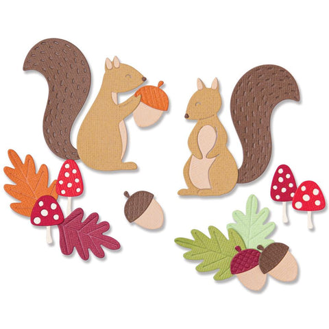 S40 Sizzix Thinlits Dies By Jennifer Ogborn 8/Pkg Harvest Squirrels