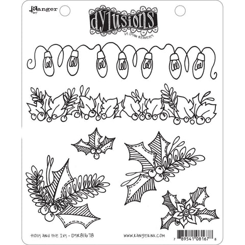 Dyan Reaveley's Dylusions Cling Stamp Collection Holly And The Ivy