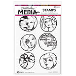 Dina Wakley Media Cling Stamps 6"X9" Circled