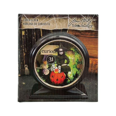 Tim Holtz Idea-Ology Curio Clock Glossy Black -Halloween