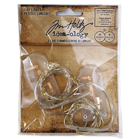 Tim Holtz Idea-Ology Battery Operated Wire Light Strands 2/Pkg Tiny Lights- Clear (No Batteries)