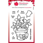 Woodware Clear Stamp 4"X6" Singles Potted Poinsettias