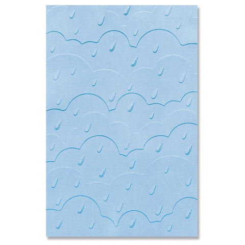 Sizzix Multi-Level Textured Impressions Embossing Folder Rain Clouds By Olivia Rose