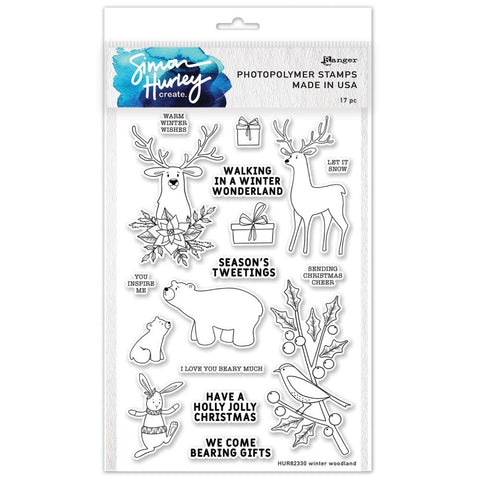 Simon Hurley create. Clear Stamps 6"X9" Winter Woodland