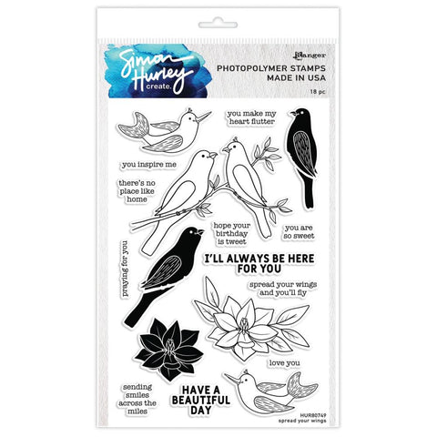 Simon Hurley create. Clear Stamps 6"X9" Spread Your Wings