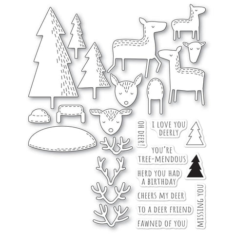 Poppystamps Stamp & Die Set Whittle Forest Reindeer