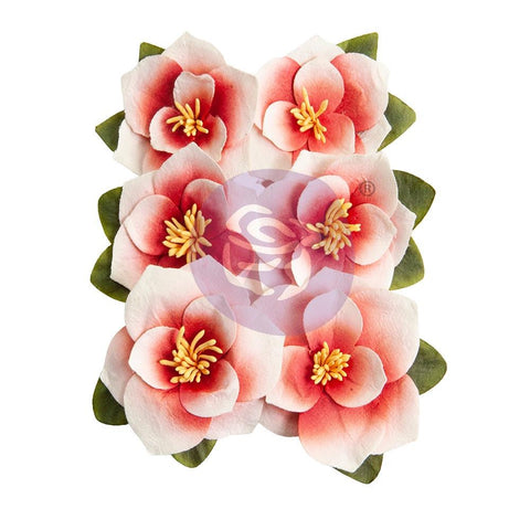 Prima Marketing Mulberry Paper Flowers Blushing Florals/Magnolia Rouge