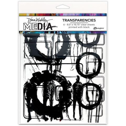 Dina Wakley Media Transparencies 8.5"X10.75" 2/Pkg Frames & Figures Set 1