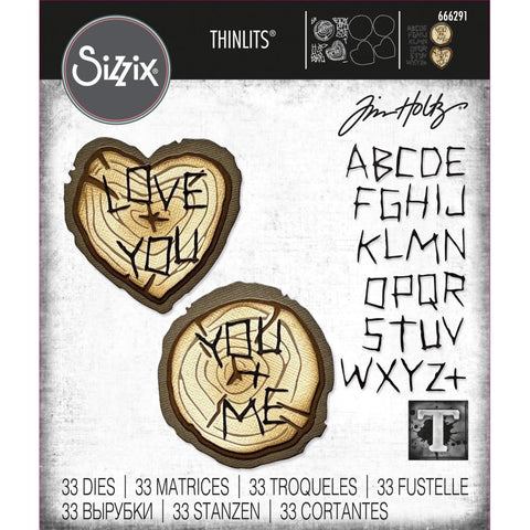 Sizzix Thinlits Dies By Tim Holtz 33/Pkg Wood Slice