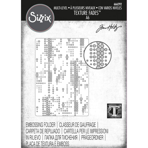 Sizzix Texture Fades Embossing Folder By Tim Holtz Multi-Level Dotted