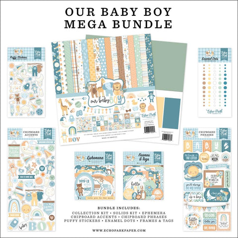 Echo Park Mega Bundle Collection Kit 12"X12" Our Baby Boy