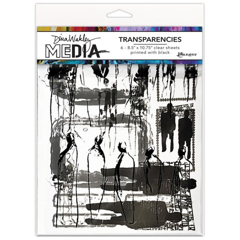 Dina Wakley Media Transparencies 8.5"X10.75" 6/Pkg Frames & Figures Set 2
