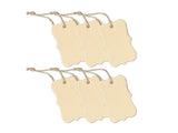 Wooden Tags w/Jute Cord F) Bracket 6pc 4.7cmx7cm