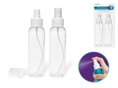 Craft Medley Plastic Bottles: 4oz Pump-Spray~ Refillable Screw-Top 2/pk