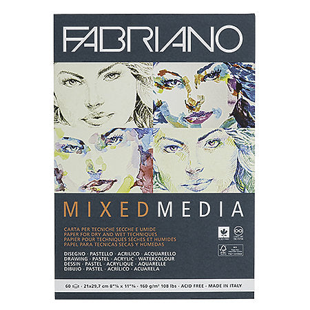 Fabriano Mixed Media Pads 8.5" x 11.75" - 250gsm, 40 Shts/Pad
