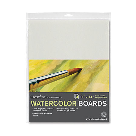 Cresent Cold-Press Watercolor Board 3-Packs, 114 Series - 11" 14", 3/Pkg.