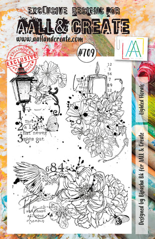S25 AALL & Create A5 STAMPS #709 Lighted Florals