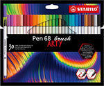 Stabilo Pen 68 Brush Marker Sets, 30-Marker ARTY Wallet Set