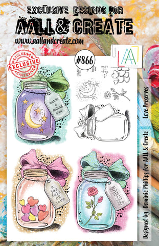 AALL & Create #866 - A5 STAMPS - LOVE PRESERVES