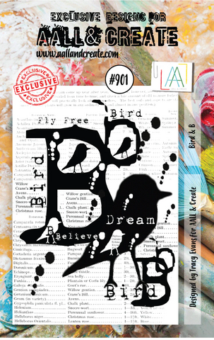 AALL & Create - #901 - A7 STAMPS - BIRD & B
