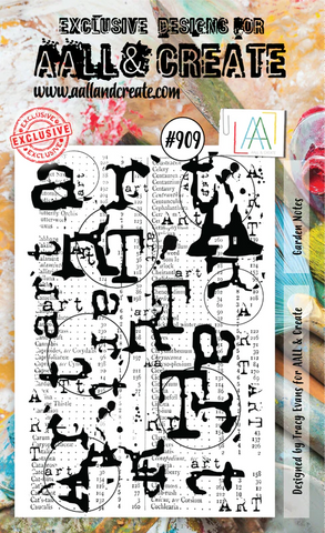 AALL & Create #909 - A6 STAMP - GARDEN NOTES