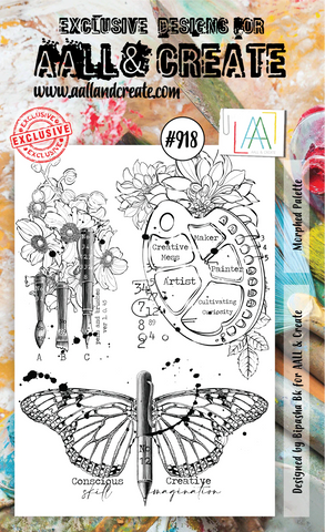 AALL & Create #918 - A6 CLEAR STAMP SET - MORPHED PALETTE