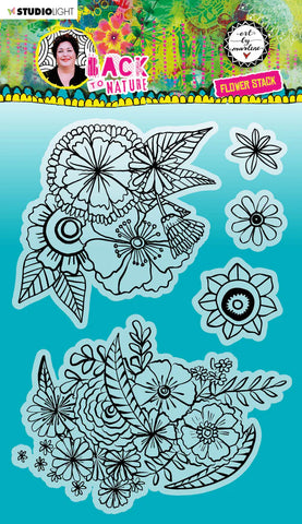 Studio Light Art By Marlene Back To Nature Clear Stamps Flower Stack