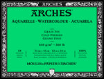 Arches Aquarelle Watercolour Paper Block, N. White CP 12X16" 300lb