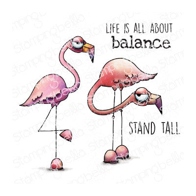 Stamping Bella Cling Stamp - Oddball Flamingos