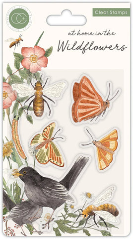 Craft Consortium At home in the wildflowers - Stamp Set - Bees & Butterflies