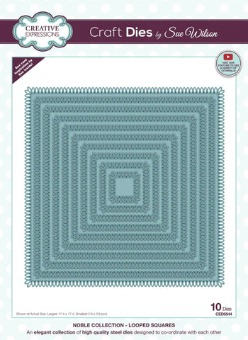 Creative Expressions Sue Wilson Noble Looped Squares Craft Die
