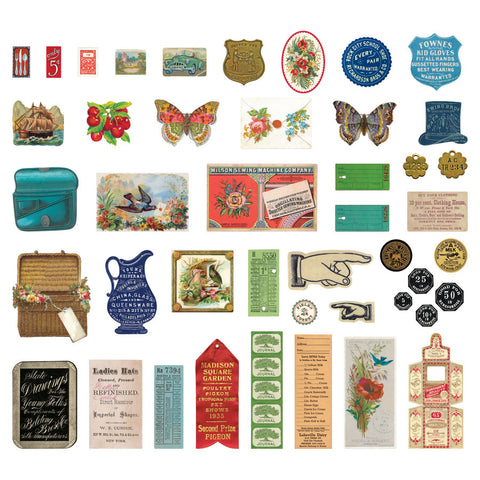 Spellbinders Meadow Lark Miscellany Printed Die Cuts from the Flea Market Finds Collection by Cathe Holden