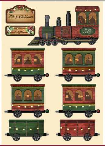 S50 Stamperia Colored Wooden shape A5 - Classic Christmas train