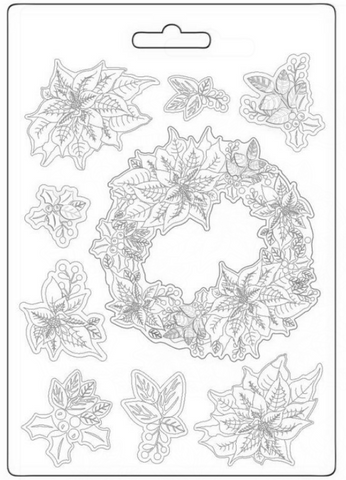 S25 Stamperia Soft Mould A4 - Poinsettia