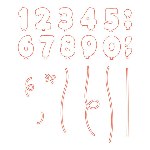 Honey Bee Stamps Balloon Numbers - Honey Cuts