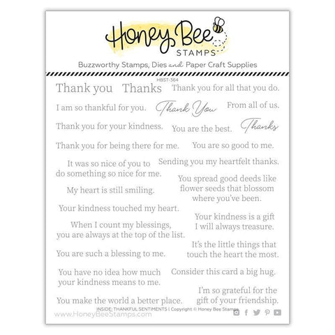 Honey Bee Stamps  Clear Stamp, Inside: Thankful Sentiments