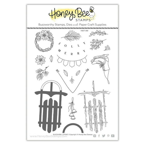 Honey Bee Stamps Sleigh Bells Ring - 6x8 Stamp Set