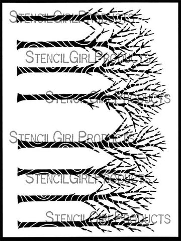 StencilGirl Products Winter Trees Bark