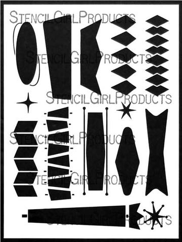 LC StencilGirl Products Mid-Century Modern Banners