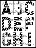 StencilGirl Products ATC Mixup Alphabet A through I - Barnes