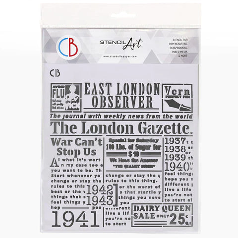 Ciao Bella Texture Stencil 8x8 The London Gazette