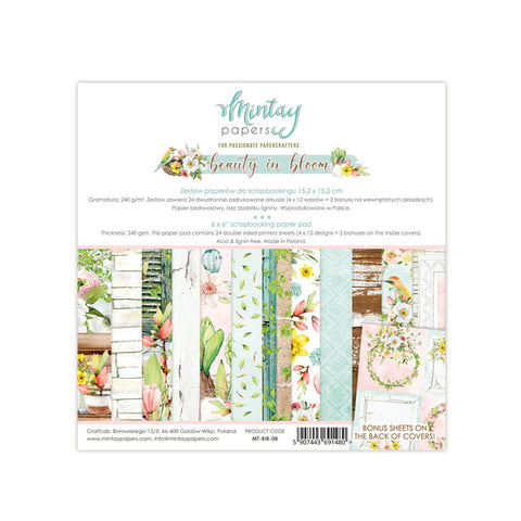 Mintay Papers 6 X 6 PAPER PAD - BEAUTY IN BLOOM