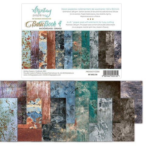 Mintay Papers 6 X 8 BASIC BOOK - BACKGROUNDS - GRUNGE