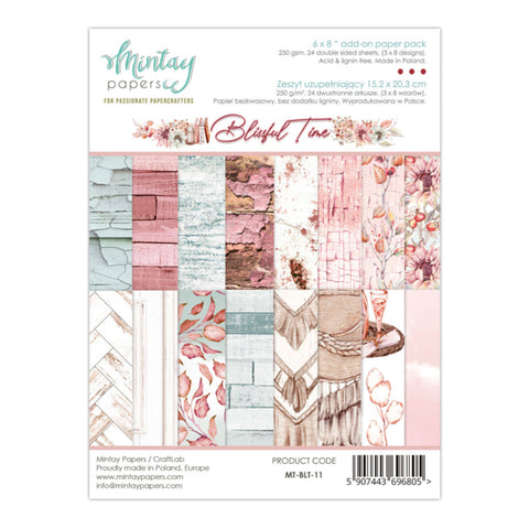 Mintay Papers - 6 X 8 ADD-ON PAPER PAD - BLISSFUL TIME
