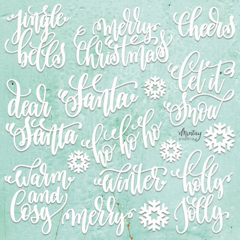 Mintay Papers - MINTAY CHIPPIES - DECOR - CHRISTMAS WORDS, 22 PCS