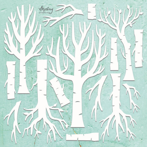 Mintay Papers MINTAY CHIPPIES - DECOR - TREES, 14 PCS