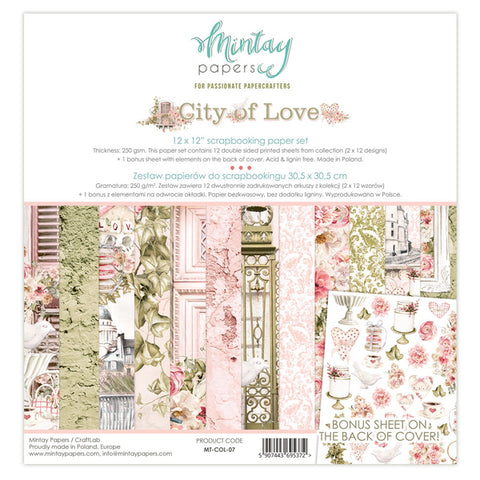 Mintay Papers 12 X 12 PAPER SET - CITY OF LOVE
