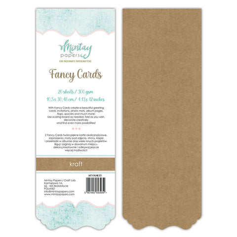 Mintay Papers FANCY CARDS - KRAFT 01, 20 SHEETS