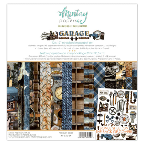 Mintay Papers 12 X 12 PAPER SET - GARAGE