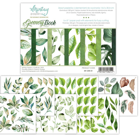 Mintay Papers 6 X 8 BOOK - ELEMENTS FOR PRECISE CUTTING - GREENERY